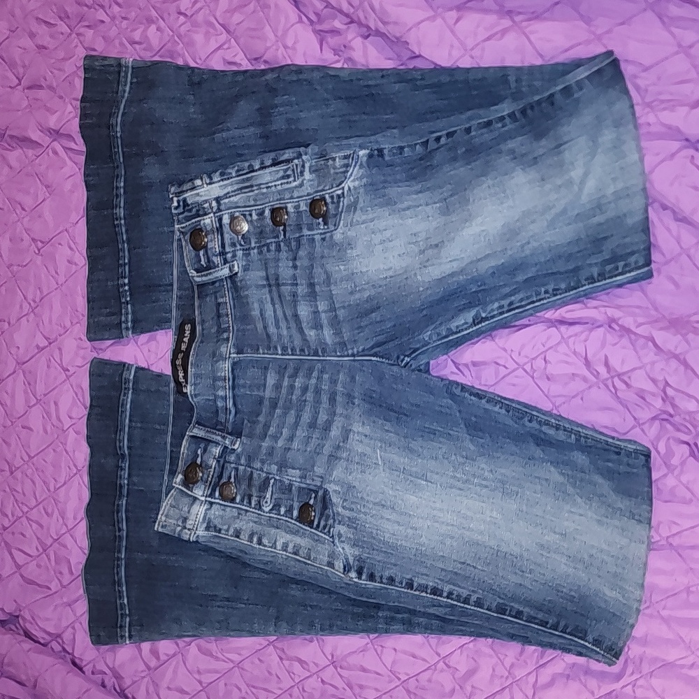 Express Bell Mid-Rise Flare Jeans